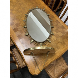 Lustro owalne w mosiężnej...