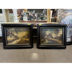 Obraz pejzaż w drewnuanej...