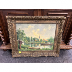 Obraz pejzaż w złotej...